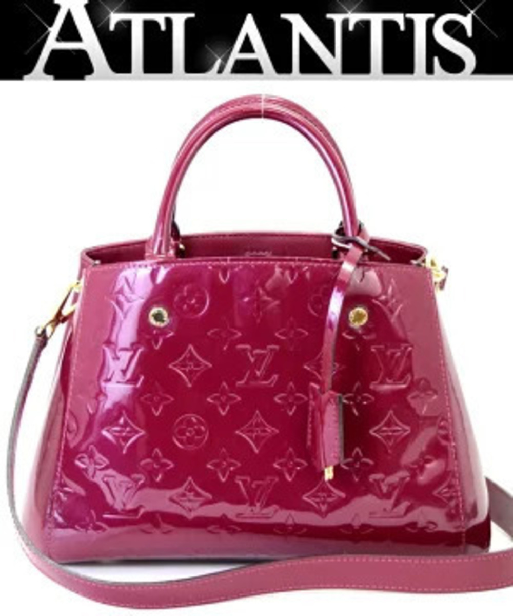 Louis Vuitton Montaigne Bag Monogram Vernis Rose Pink Indien
